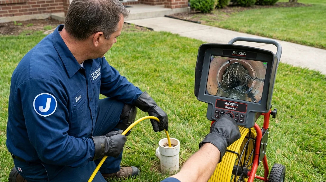 Sewer camera inspection being performed by Johns Plumbing LLC in Jackson